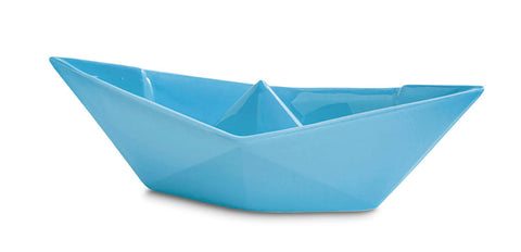 BARCHETTA PICCOLA ORIGAMI AZZURRO CERAMICHE CRESCENTINI ART. 2365
