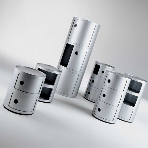 KARTELL MODULAR 3 DRAWERS SILVER