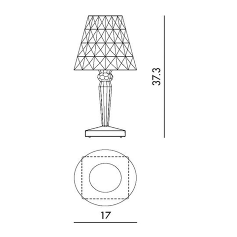 KARTELL LAMP BIG BATTERY CRYSTAL BATTERY ART 09475/B4