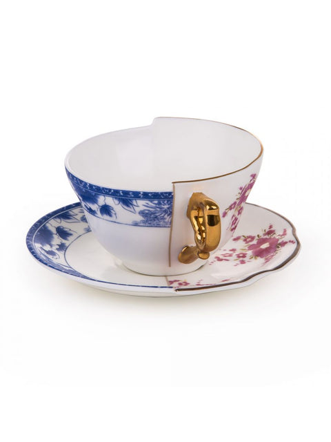 TAZZA TE' CON PIATTINO IN PORCELLANA HYBRID-ZENOBIA 09746 SELETTI MULTICOLOR