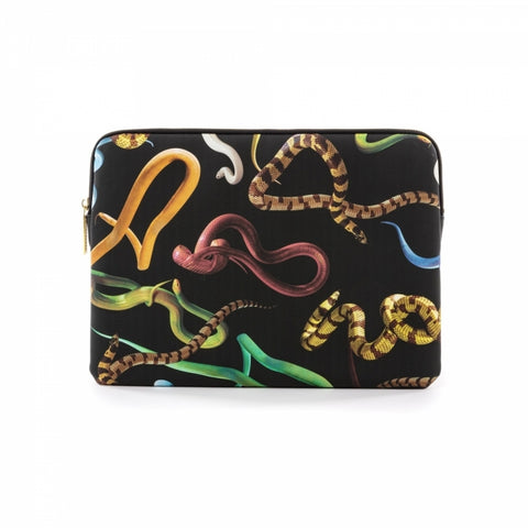 SELETTI Laptoptasche aus PU-Toilettenpapier mit Schlangen-Print, 34,5 x 25 x 2 cm