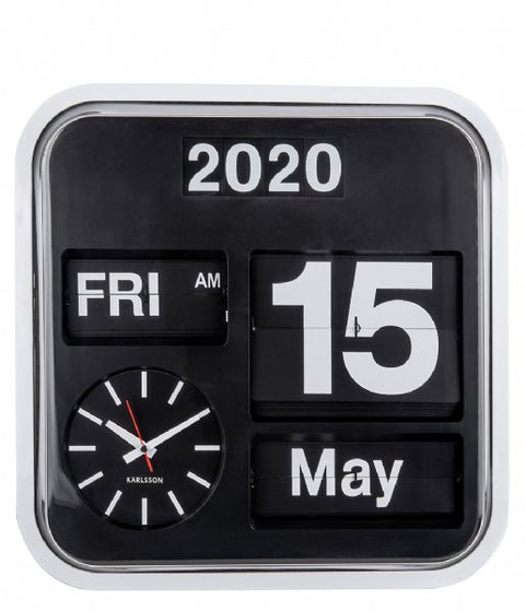 OROLOGIO WALL CLOCK BIG FLIP ART KA4203 KARLSSON WHITE