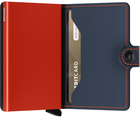 MINIWALLET SECRID MATTE NIGHTBLUE & ORANGE