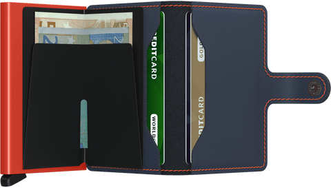 MINIWALLET SECRID MATTE NIGHTBLUE & ORANGE