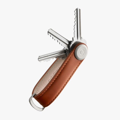 SCHLÜSSELANHÄNGER ORBITKEY 2.0 LEDER COGNAC/TAN ART LTHO-2-CGTN
