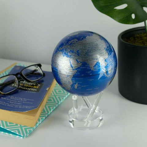 6" WELTKARTE ART MG-6-BSE MOVA BLAU UND SILBER
