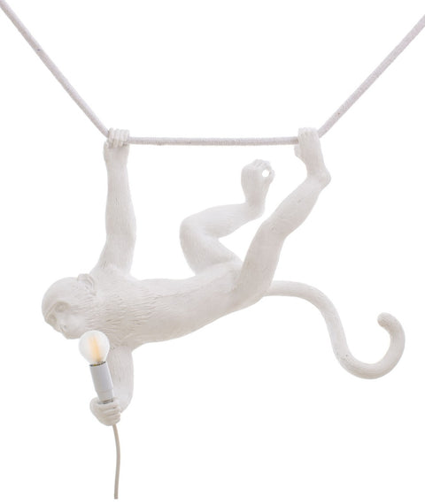 SELETTI INDOOR MONKEY WHITE RESIN LAMP ART 14875