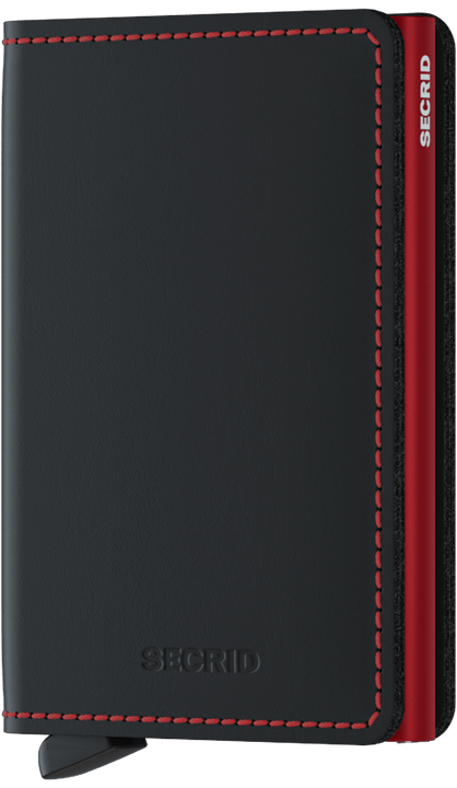 SLIM WALLET SECRID MATTE BLACK RED