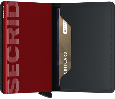 SLIM WALLET SECRID MATTE BLACK RED