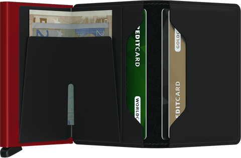 SLIM WALLET SECRID MATTE BLACK RED