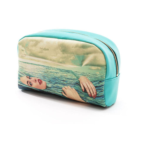 "SELETTI BEAUTY CASE AUS PU-TOILETTENPAPIER 23X8X13 SEA GIRL ART 02556"