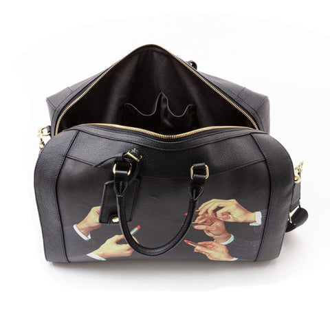 "REISETASCHE SELETTI TOILETTENPAPIER LIPPENSTIFTE SCHWARZ ART 02370"
