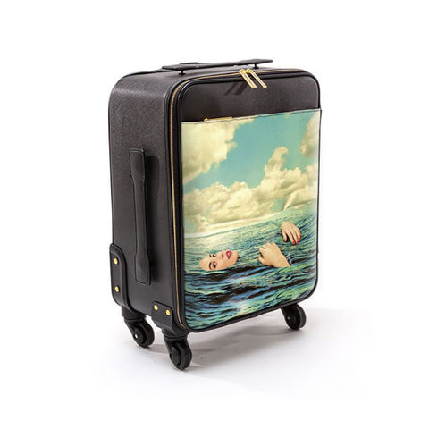 "SELETTI SEA GIRL TOILETTENPAPIERWAGEN AUS KUNSTLEDER 40X25 H 55 CM"