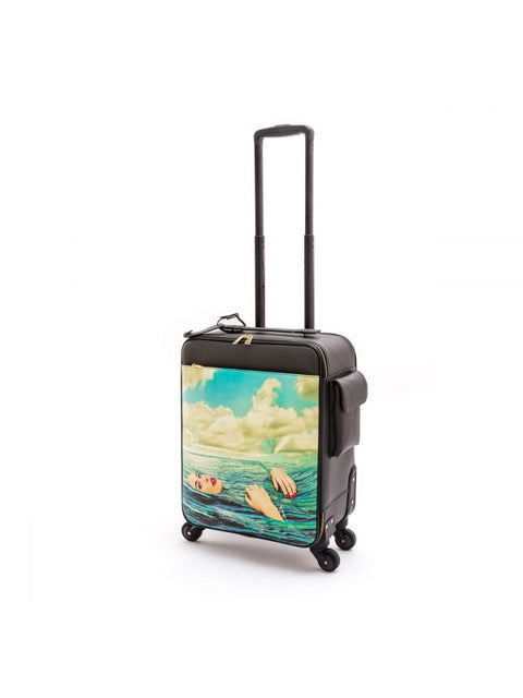 "SELETTI SEA GIRL TOILETTENPAPIERWAGEN AUS KUNSTLEDER 40X25 H 55 CM"