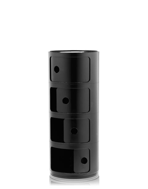 KARTELL SCHWARZER MODULARER NACHTTISCH MIT 4 ELEMENTEN