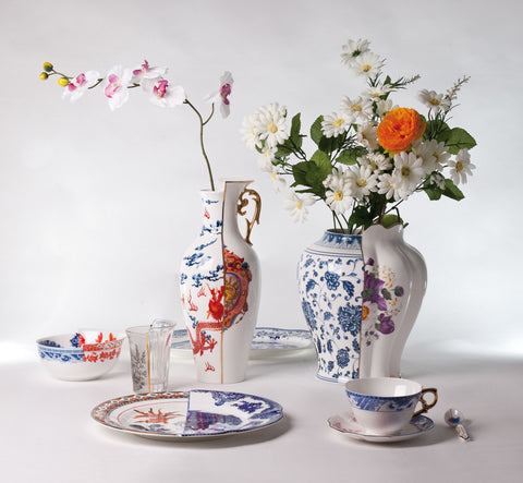 VASO IN PORCELLANA DIAM. 23 H. 26 HYBRID MELANINA 09770 SELETTI MULTICOLOR