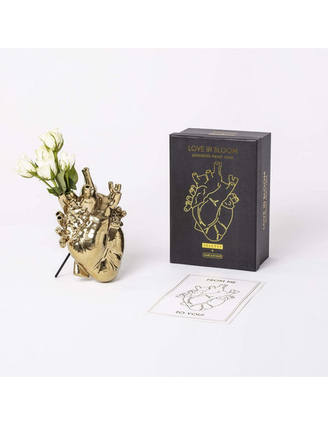 VASO IN PORCELLANA SELETTI LOVE IN BLOOM GOLD 09921
