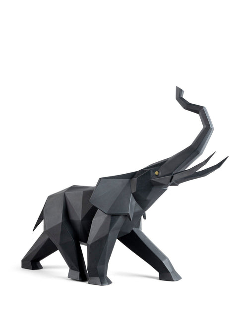 LLADRO' SCULTURA ELEFANTE NERO OPACO 1009559 43X52X20