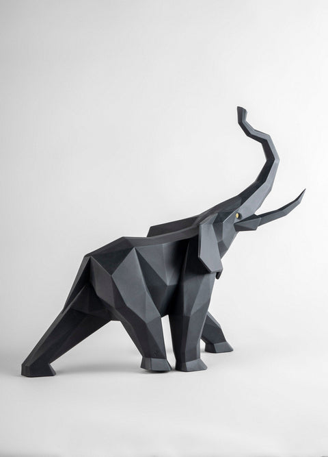 LLADRO' SCULTURA ELEFANTE NERO OPACO 1009559 43X52X20