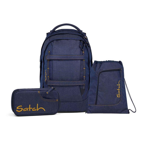 ZAINO SATCH PACK SCHULRUCKSACK  SET DENIM BLUE