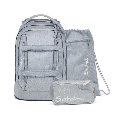 ZAINO SATCH PACK SCHULRUCKSACK SET WASHED BLUE