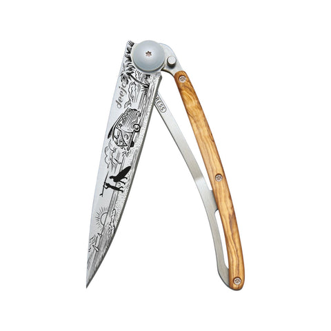 COLTELLINO TASCABILE TITANIUM OLIVE WOOD VAN LIFE ART. 1CB000070