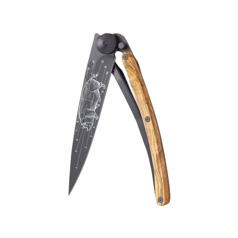 COLTELLO DA CUCINA 390 GR. OLIVE WOOD PRIME CUTS BLACK DEEJO