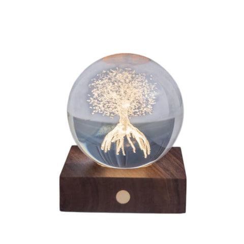 AMBER CRYSTAL LIGHT 3D LIFE TREE ART. G025LT GINGKO
