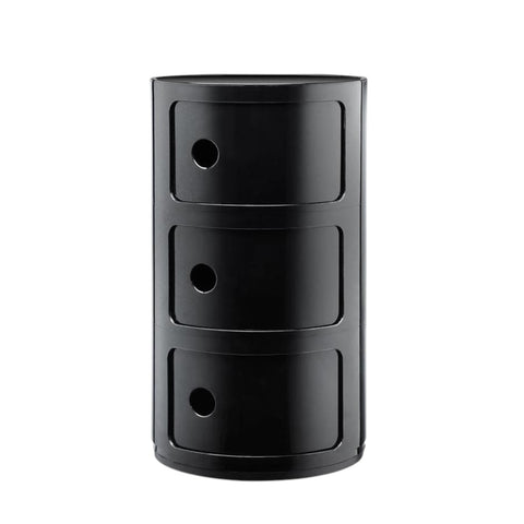 COMODINO COMPONIBILE 3 ELEMENTI NERO KARTELL