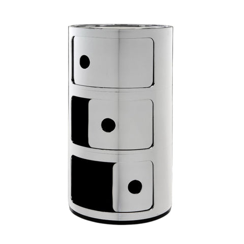 COMODINO COMPONIBILE 3 ELEMENTI CROMATO 05967/XX KARTELL