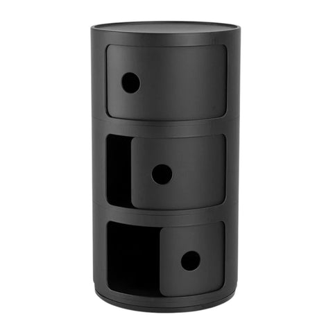 COMODINO COMPONIBILE 3 ELEMENTI NERO MAT KARTELL
