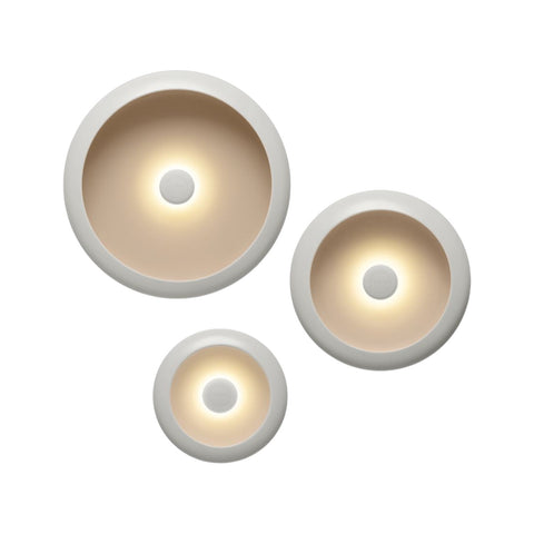 SET 3 LAMPADE DA PARETE OLOHA TRIO 107333 LIGHT GREY FATBOY