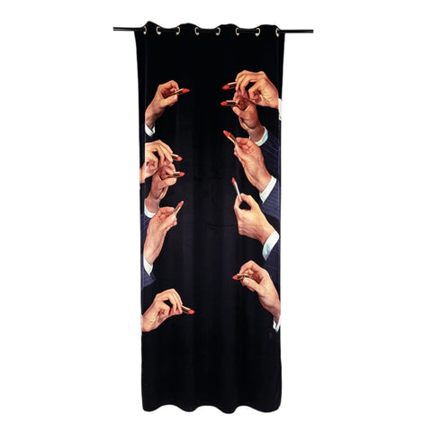 TENDA IN POLIESTERE TOILETPAPER LIPSTICKS BLACK 140X280 ART. 02413 SELETTI