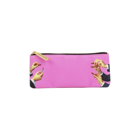 ASTUCCIO IN PU STAMPATO TOILETPAPER CM.21X9 LIPSTICKS PINK SELETTI