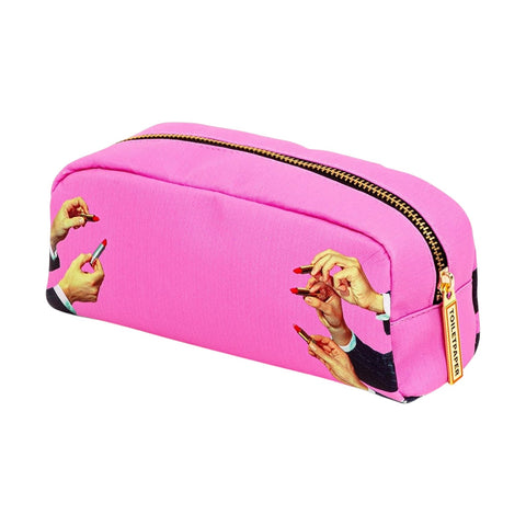 TOILETPAPER PRINTED PU CASE CM.20,5X7 H9 LIPSTICKS PINK SELETTI