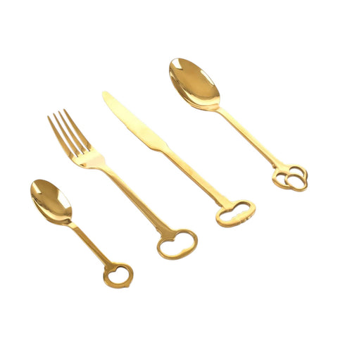 SET 24 CUTLERY SELETTI STAINLESS STEEL 18/0 GOLD KEYTLERY ART 07374