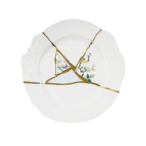 PIATTO PIANO PORCELLANA KINTSUGI N2 ART 09612 SELETTI