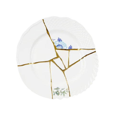PIATTO PIANO PORCELLANA KINTSUGI N3 ART 09613 SELETTI