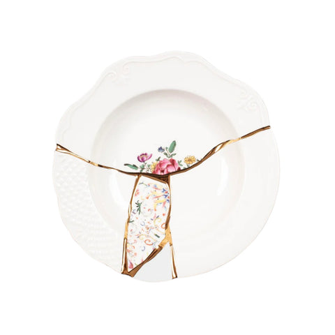 PIATTO FONDO PORCELLANA KINTSUGI ART 09623 SELETTI