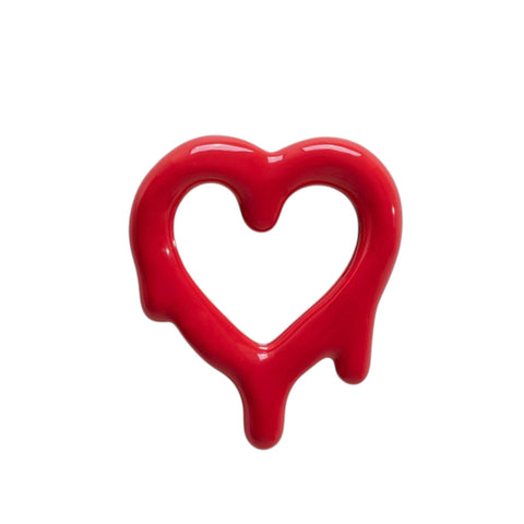 SPECCHIO CORNICE IN PORCELLANA E VETRO MELTED HEART RED CM. 30 H.35  SELETTI