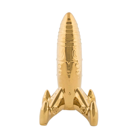SCULTURA LA MIA ASTRONAVE IN PORCELLANA GOLD 10413ORO SELETTI
