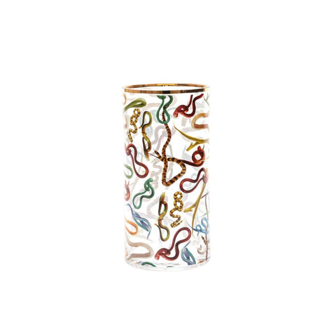 VASO IN VETRO TOILETPAPER DIAM. CM 15 H.30 SNAKES ART. 14171 SELETTI