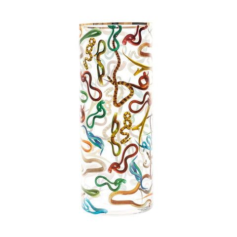 VASO IN VETRO TOILETPAPER DIAM. CM. 20 H.50 SNAKES ART. 14201 SELETTI