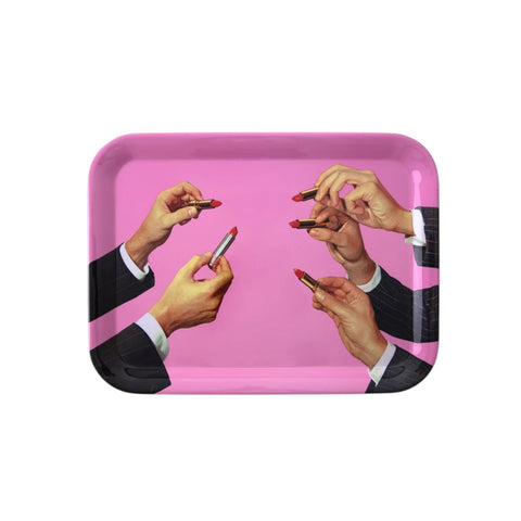 VASSOIO IN MELAMINA 32X43,5 LIPSTICK PINK ART 19030 SELETTI