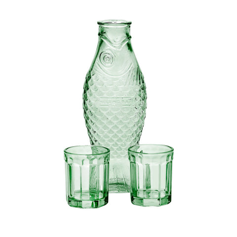 SET CARAFFA +2 BICCHIERI FISH & FISH B0825402-500 GREEN SERAX