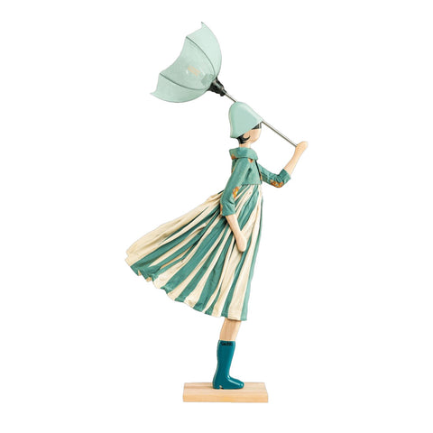 LAMPADA LITTLE GIRL LUTS PARALUME VERDE ACQUA E BASE LEGNO DI FAGGIO SKITSO