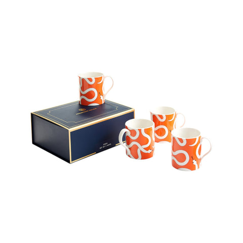 TAZZE EDEN SET OF 4 ART. 33119 JONATHAN ADLER ORANGE