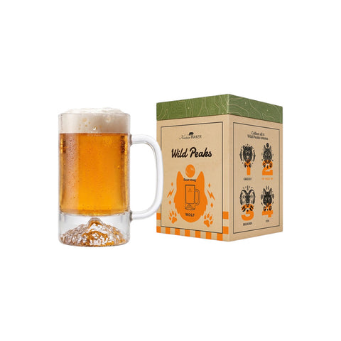 BOCCALE WILD PEAKS WOLF BEER MUG ART. TOPO-CH-L ALASKAN MAKER