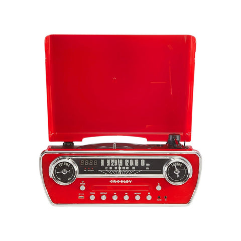 POWEL 7 IN 1 RECORD PLAYER RED CROSLEY