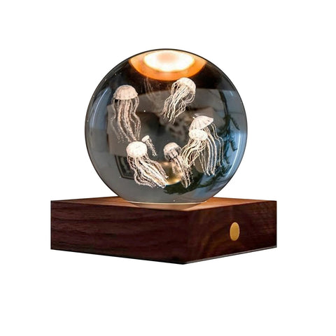 LAMPADA AMBER CRYSTAL LIGHT 3D JELLYFISH BOAT G025JF GINGKO
